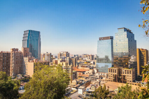 Modern buildings in dowtown Santiago - Santiago, Chile